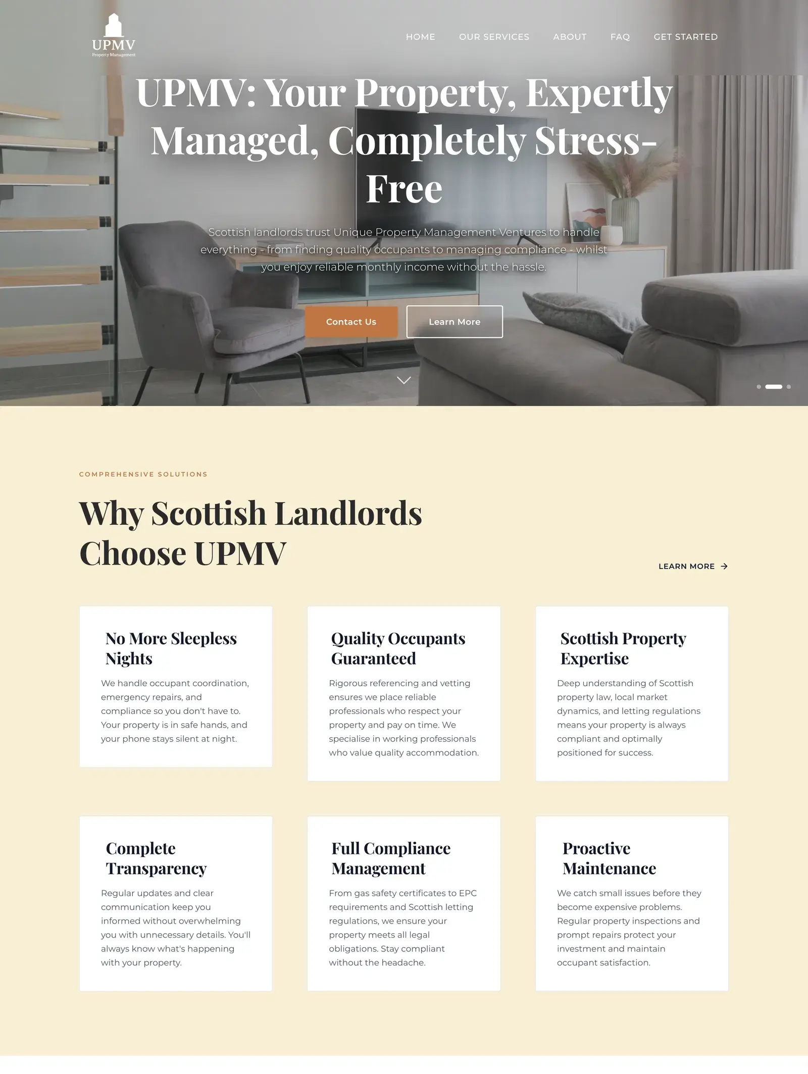 UPMV - Website Screenshot